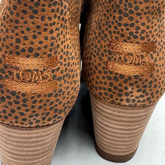 TOMS Ankle Wedge Kala Bootie - Tan Mini Cheetah Suede NEW Size 8.5 - Picture 8 of 12
